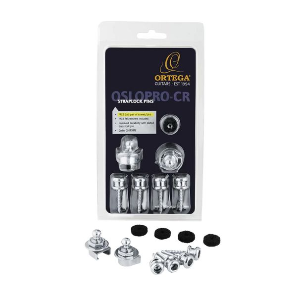 Ortega OSLOPRO-CR Straplock Pin Set, Chrome