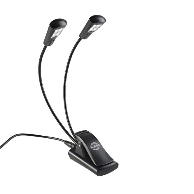 Hovedbilde K&M 12245 Notestativlys Dobbel 4 LED m/power adapter