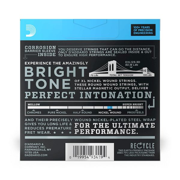 D'Addario EXL125-3D El. Gitar Strenger, 3-pack (09-46)
