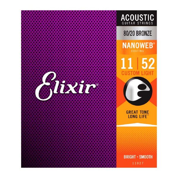 Elixir 80/20 Bronze Nanoweb Custom Light 11-52