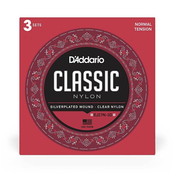 D'Addario EJ27N-3D Classic Nylon, 3-pack