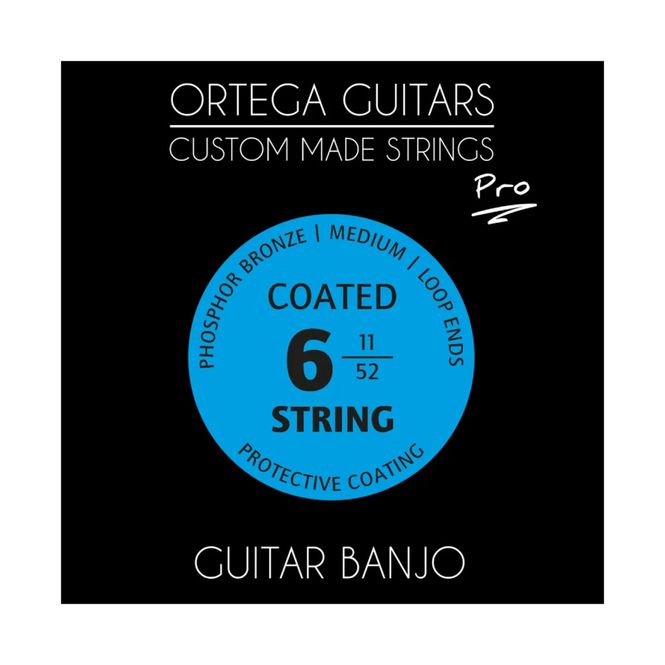 Hovedbilde Ortega GBJP-6 Strengesett  6-str. Banjo, Coated Phosphor Bronze